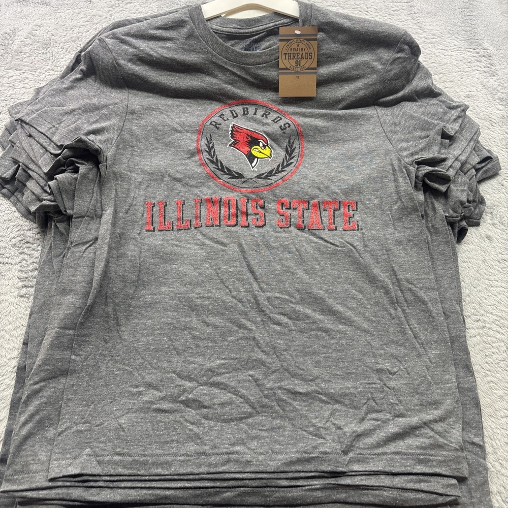 Wholesale Lot Of 14 Illinois State RedBirds Tshirt Gray Mixed Sizes New